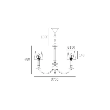 Lampa wisząca abażur biała  SIENA P06308NI-WH - Cosmo Light
